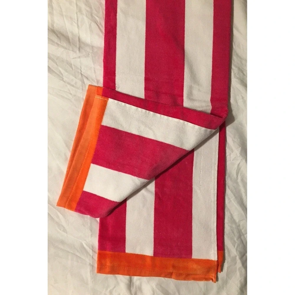 Beach‎ Towel Destination Holiday 'Hot Pink and White Stripe' 32